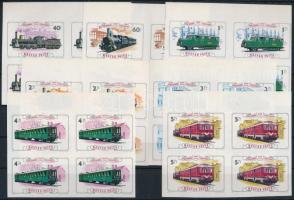 1976 100 éves a Győr-Sopron vasút vágott sor ívszéli 4-es tömbökben (24.000)