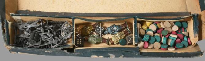 Mindent vissza! irredenta társasjáték ca 1930. Kompletten 5 játéktábla, bábuk, ólom katonák, dobókoc...