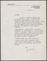 1977 Heltai András újságíró aláírt levele, érdekes tartalommal