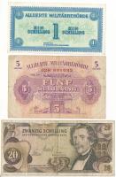 Ausztria / Szövetséges megszállás 1944. 1Sch + 5Sch + 1967. 20Sch T:AU-F,VG Austria / Allied occupation 1944. 1 Schilling + 5 Schilling + 1967. 20 Schilling C:AU-F,VG Krause P#103, P#105, P#142