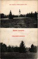 1929 Legenye, Luhyna; Református templom a Dókus parkból nézve, Dókus kastély parkrészlete. A képeslap címzettje a tulajdonos család. Fogy. szövetkezet kiadása / church, castle park, addressed to the owner family + "SÁTORALJAÚJHELY - BUDAPEST 33 B" vasúti mozgóposta béylegző (fl)