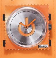 S.T.A.M.P.S. designer óra, kvarc, szilikon szíjjal, 42x42mm