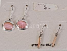 2 pár ezüst (Ag) fülbevaló, kő berakással, díszdobozban