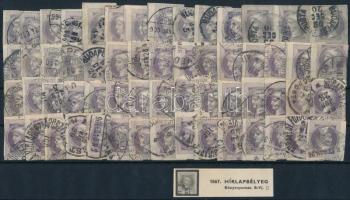 1867 59 db hírlapbélyeg magyar érkezési bélyegzéssel, típusokra átnézetlen