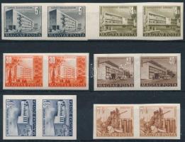 1953 Épületek (II.) 30f, 40f, 50f, 70f, 4Ft és 5Ft vágott párokban