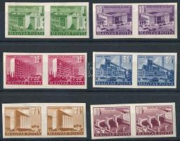 1951 Épületek (I.) 8f, 10f, 12f, 50f, 70f, 80f vágott párokban