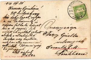 1916 Zichyfalva, Újzichyfalva, Zichydorf, Plandiste; Községháza, Római katolikus templom, Fő utca. I...