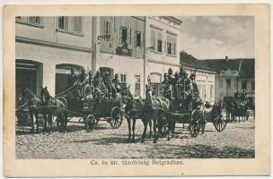 1917 Beograd, Belgrade, Belgrád; Cs. és kir. tűzoltóság, tűzoltók. A cs. és kir. szerbiai főkormányz...