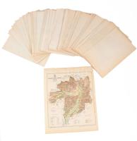 1893-1897 A Magyar Királyság és Horvát-Szlavónország 71 vármegyéje + Fiume térképe, összesen 72 db térkép-melléklet a Pallas Nagy Lexikonából, mind jó állapotban.