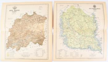 1893-1897 A Magyar Királyság és Horvát-Szlavónország 71 vármegyéje + Fiume térképe, összesen 72 db t...