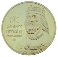 ifj. Szlávics László (1959-) 2011. "Nagy Magyarok / Szent István 1000-1038" aranyozott Cu emlékérem (40mm) T:PP