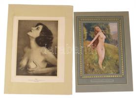 ca 1910-20 15 db erotikus nyomat reprodukciók 24x14 cm Kartonokon