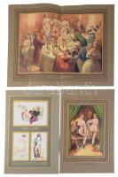 ca 1910-20 15 db erotikus nyomat reprodukciók 24x14 cm Kartonokon