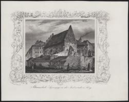 ca 1900 3 db régi Prágát ábrázoló metszet / Old Prague 3 vintage prints page size 25x21 cm