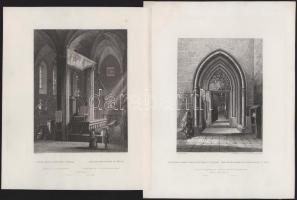 ca 1900 3 db régi Prágát ábrázoló metszet / Old Prague 3 vintage prints page size 25x21 cm