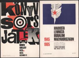 cca 1965-70 össz. 3 db könyv témájú reklámplakát, villamosplakát, közte egy Sós László (1922-2016) - Kemény Éva (1929-2011) által tervezett, jó állapotban, 23x16 cm körüli méretekben