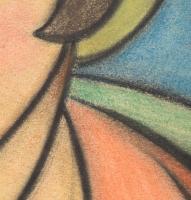 Einczinger Ferenc (1879-1950): Art deco hölgy portréja, 1930 körül. Pasztell, papír, jelzett. Lapszé...