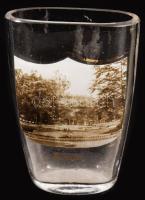 cca 1900 Buziásfürdő kúrapohár, aranyozáson kis kopással, m: 10 cm /// Circa 1900: Buziásfürdő spa c...