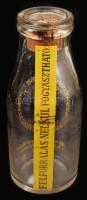 1932 M. Kir. Áll. Gazdaság Puszta-Szentkirály tejesüveg, lepattanással, m: 19 cm /// 1932: Milk bott...