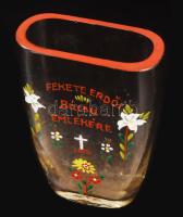 cca 1930 Fekete-Erdői Búcsú emlékpohár, zománcfestett, minimális kopással, m: 11 cm /// Circa 1930: ...