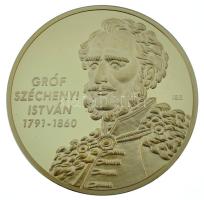 ifj. Szlávics László (1959-) 2011. "Nagy Magyarok / Gróf Széchenyi István" aranyozott Cu emlékérem (40mm) kapszulában T:PP