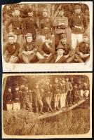 cca 1910-1915 Csoportképek kitüntetett katonatisztekkel, 2 db fotólap, kissé viseltes állapotban, körbevágva, 9x11,5 cm körül