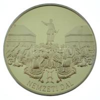 Csontos Attila DN "Talpra magyar - Az 1848-as forradalom története / Nemzeti Dal" aranyozott bronz emlékérem (38mm) T:PP