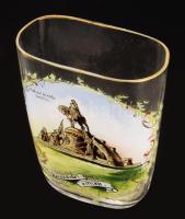 cca 1910 Kolozsvári emlék pohár a Mátyás király szobor képével, kis pattogzással, m: 9,5 cm /// Circ...