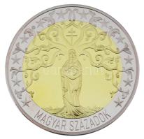 Csontos Attila DN "Magyar Századok - XV. század" kétoldalas aranyozott Cu emlékérem kapszulában (34mm) T:PP