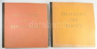 Die Malerei der Renaissance. + Die Malerei des Barock. Hamburg - Bahrenfeld, 1938-1940, Cigaretten-Bilderdienst, 92 p.; 95+1 p. Kiadói papírkötés, kopott, kissé foltos borítóval.