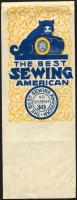 "The Best Sewing American" varrócérna számolócédula, szign. Kebely