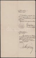 1928 Bp., Pesthy Pál (1873-1952) igazságügy-miniszter aláírása áthelyezési okmányon