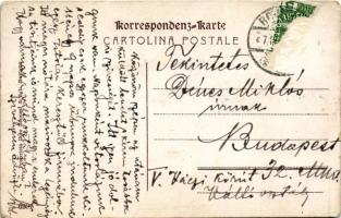 Rovinj, Rovigno; Piazza della Riva a molo piccolo. Benussi &amp; Figli / kikötő / port (fa)