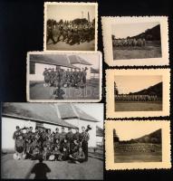 Levente csoportképek, zenekarok, 6 db fotó, közte egy modern előhívás, 6x6 cm és 9x12 cm között