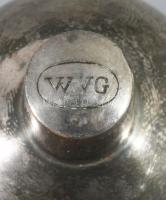 Antik ezüst (Ag) hidrometer, jelzett, 22g, kissé sérült fa tokjában, h: 10 cm /// Antique silver (Ag...