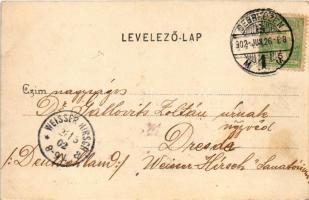 1902 Hortobágy, "Isten veled pajtás" csikósok, magyar folklór. Kiss Ferenc kiadása eredeti...