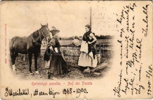 1900 Hortobágy, Hortobágyi pusztán, magyar folklór. Stengel &amp; Co. (kis szakadás / small tear)