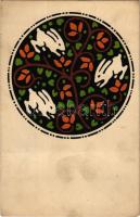 Boldog Húsvéti Ünnepeket. Az Orsz. Magy. Kir. Iparművészeti iskola levelezőlapjai. Ungarische Werkst...