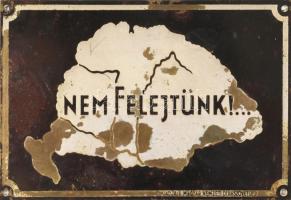 Magyar Nemzeti Diákszövetség "Nem felejtünk!" fém tábla, kopással, 6x9 cm