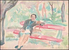 Barta Mária (1897-1969): 3 db akvarell, papír. Egyik jelzett, 29,5x21,5 és 24x33,5 cm közötti méretekben