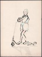 Barta Mária (1897-1969): 3 db akvarell, papír. Egyik jelzett, 29,5x21,5 és 24x33,5 cm közötti mérete...