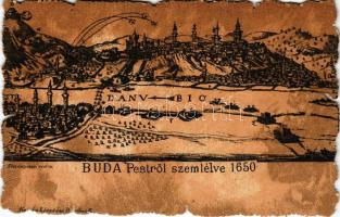 Budapest, Buda Pestről szemlélve 1650-ben. Kaucky L. kiadása Prágában (EK)