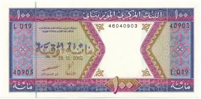 Mauritánia 2002. 100O "L 019 46040903" T:AU, hullámos papír Mauritania 2002. 100 Ouguiya "L 019 46040903" C:AU, wavy paper Krause P#4k