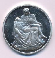 Vatikán DN "Johannes Paulus II Pont Max / La Pietá" kétoldalas ezüstözött fém emlékérem ka...