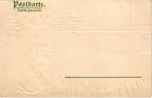 Eisenach, Wartburg von Osten. Fr. Wieprecht / castle, coat of arms. Art Nouveau, Emb. litho (cut)