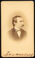 cca 1875 Ferenczy úr portréja, keményhátú fotó J. Tschopp (Graz) műterméből, 10,5×6,5 cm