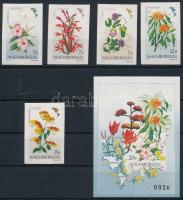 1991 Földrészek virágai vágott sor és blokk (15Ft betapadás / gum disturbance)