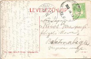 1911 Bajmócfürdő, Bojnické kúpele (Bojnice); Bajmócz vára (Pálffy várkastély) a halastóval. Gubits B...