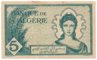 Algéria / Szövetséges megszállás 1942. 5Fr "L. 209 534" T:F foltos
Algeria / Allied occup...