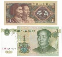 Kína 1980 1j + 1999. 1Y T:UNC China 1980. 1 Jiao + 1999. 1 Yuan C:UNC Krause P#881, P#895